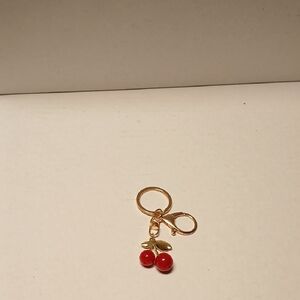 Cherry Keychain with Faux Gold Accents NWT
